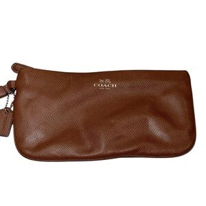 Coach Tan Leather wristlet Bag